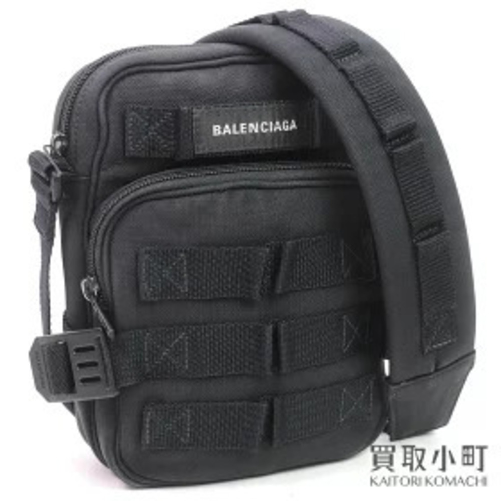 Balenciaga Army Messenger Bag Black Canvas Crossbody Shoulder